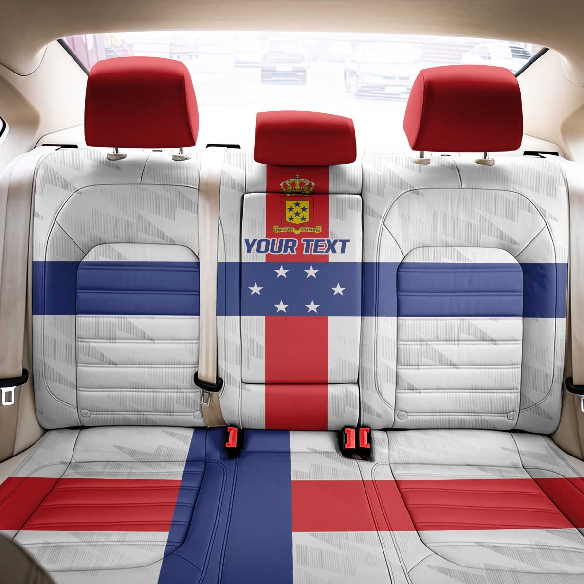 Personalized Nederlandse Antillen 1959-1986 Back Car Seat Cover Simple Flag Style - Wonder Print Shop