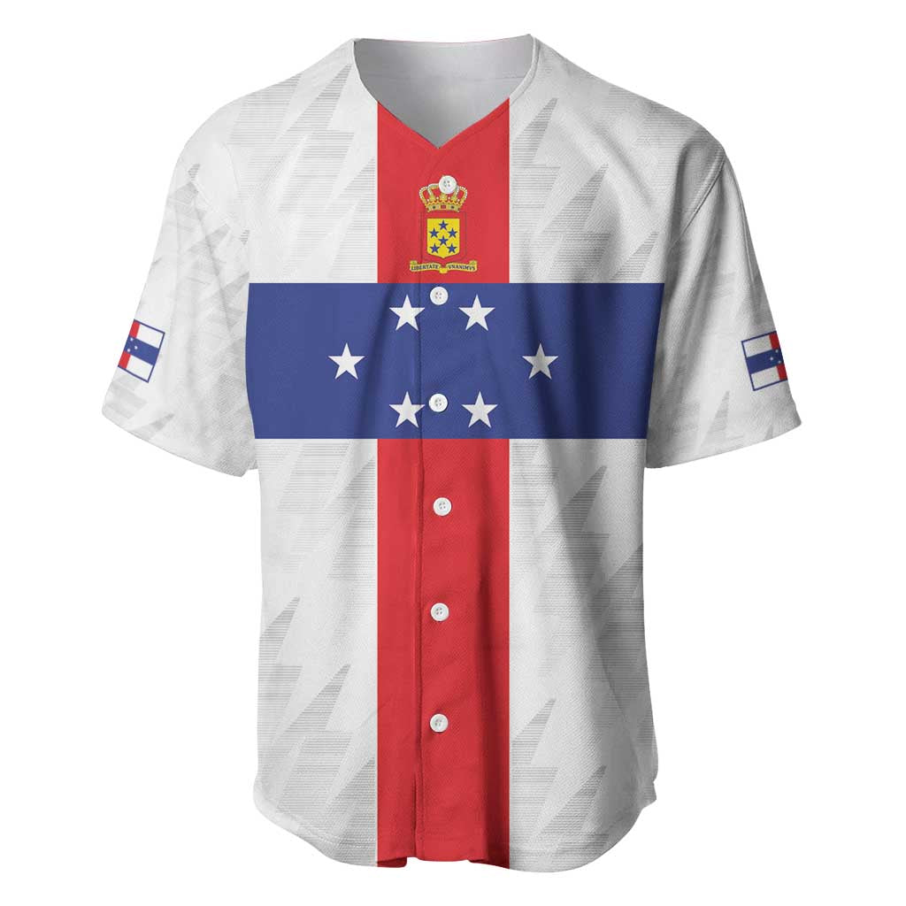 Personalized Nederlandse Antillen 1959-1986 Baseball Jersey Simple Flag Style - Wonder Print Shop
