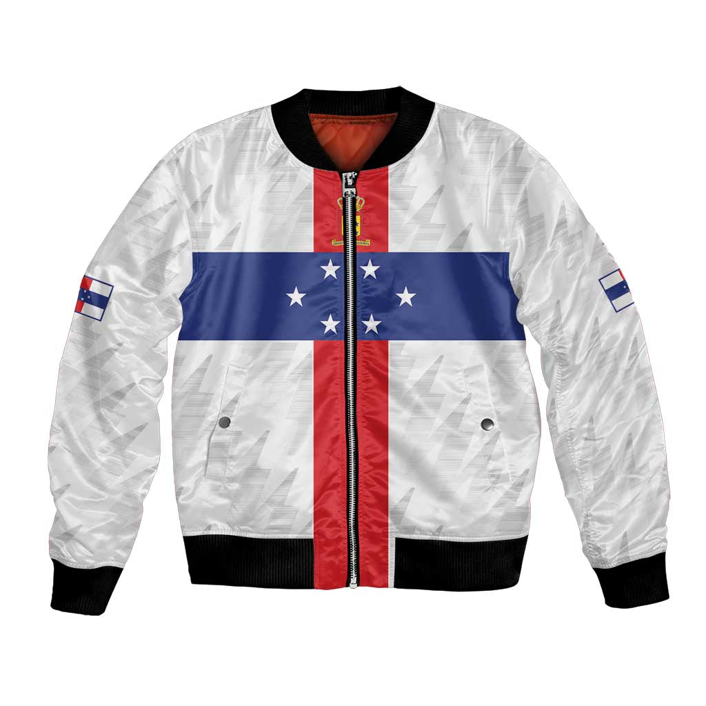 Personalized Nederlandse Antillen 1959-1986 Bomber Jacket Simple Flag Style - Wonder Print Shop