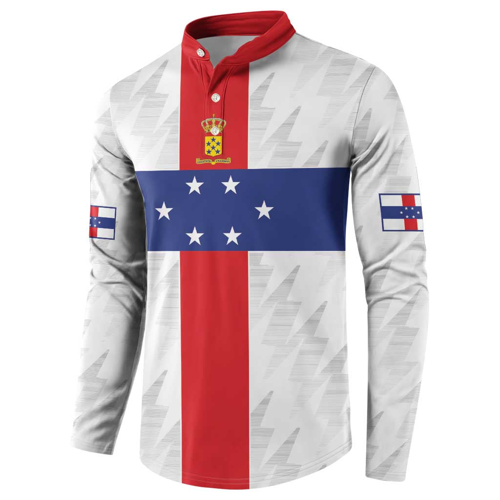 Personalized Nederlandse Antillen 1959-1986 Button Sweatshirt Simple Flag Style - Wonder Print Shop