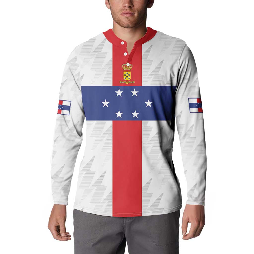 Personalized Nederlandse Antillen 1959-1986 Button Sweatshirt Simple Flag Style - Wonder Print Shop