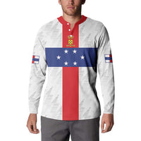 Personalized Nederlandse Antillen 1959-1986 Button Sweatshirt Simple Flag Style - Wonder Print Shop