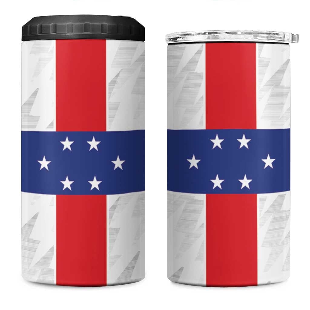 Personalized Nederlandse Antillen 1959-1986 4 in 1 Can Cooler Tumbler Simple Flag Style - Wonder Print Shop