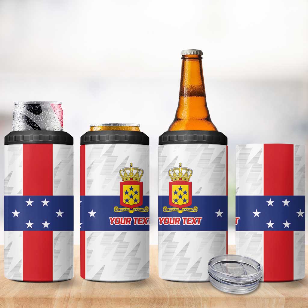 Personalized Nederlandse Antillen 1959-1986 4 in 1 Can Cooler Tumbler Simple Flag Style - Wonder Print Shop