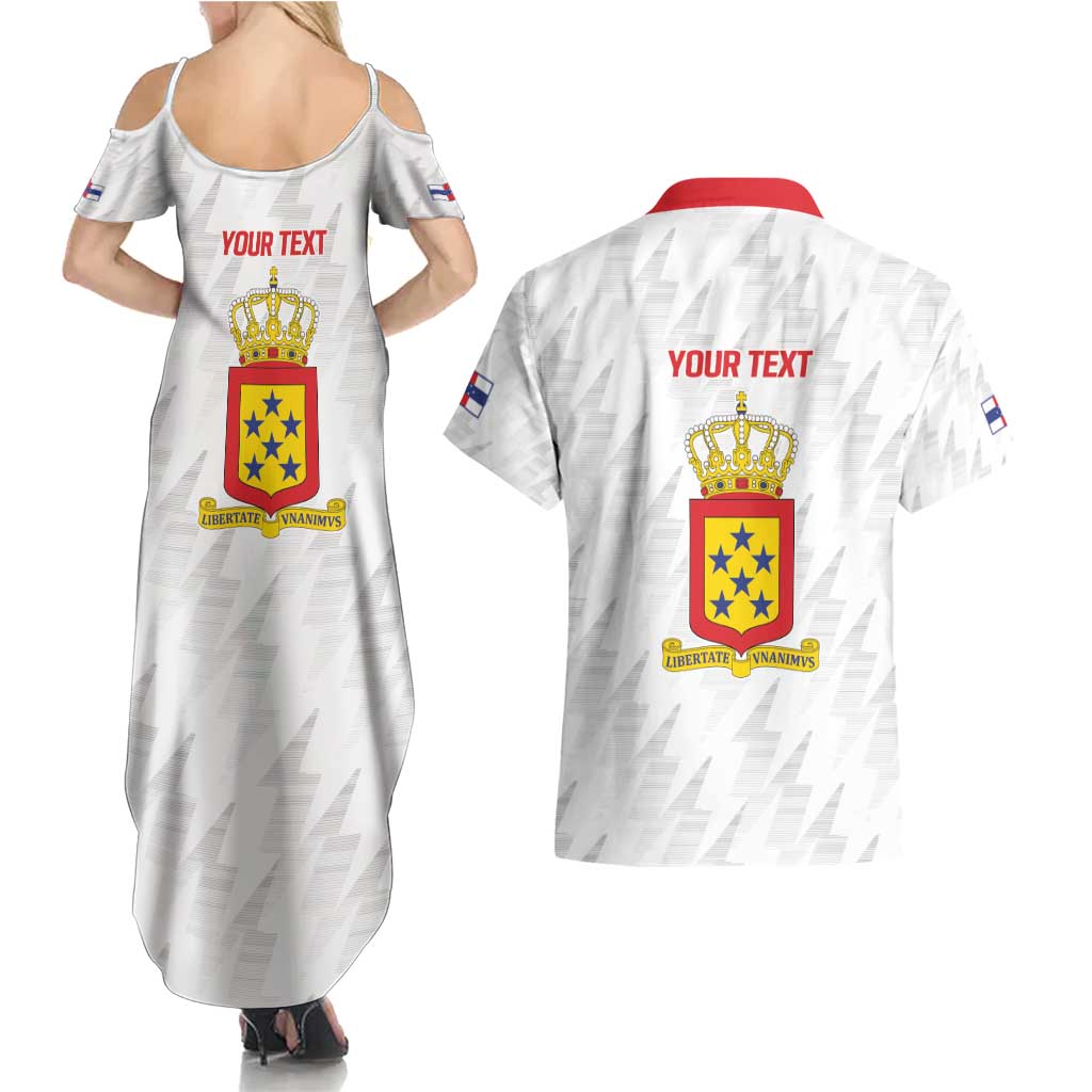Personalized Nederlandse Antillen 1959-1986 Couples Matching Summer Maxi Dress and Hawaiian Shirt Simple Flag Style - Wonder Print Shop