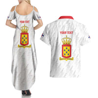 Personalized Nederlandse Antillen 1959-1986 Couples Matching Summer Maxi Dress and Hawaiian Shirt Simple Flag Style - Wonder Print Shop