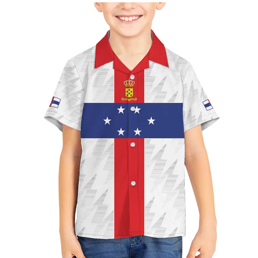 Personalized Nederlandse Antillen 1959-1986 Family Matching Mermaid Dress and Hawaiian Shirt Simple Flag Style - Wonder Print Shop