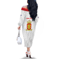 Personalized Nederlandse Antillen 1959-1986 Family Matching Off The Shoulder Long Sleeve Dress and Hawaiian Shirt Simple Flag Style - Wonder Print Shop