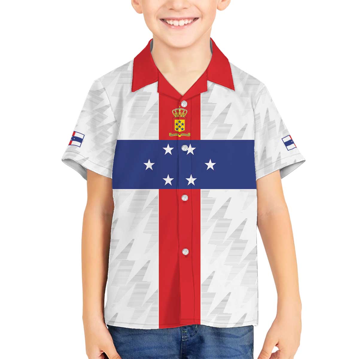 Personalized Nederlandse Antillen 1959-1986 Family Matching Off The Shoulder Long Sleeve Dress and Hawaiian Shirt Simple Flag Style - Wonder Print Shop