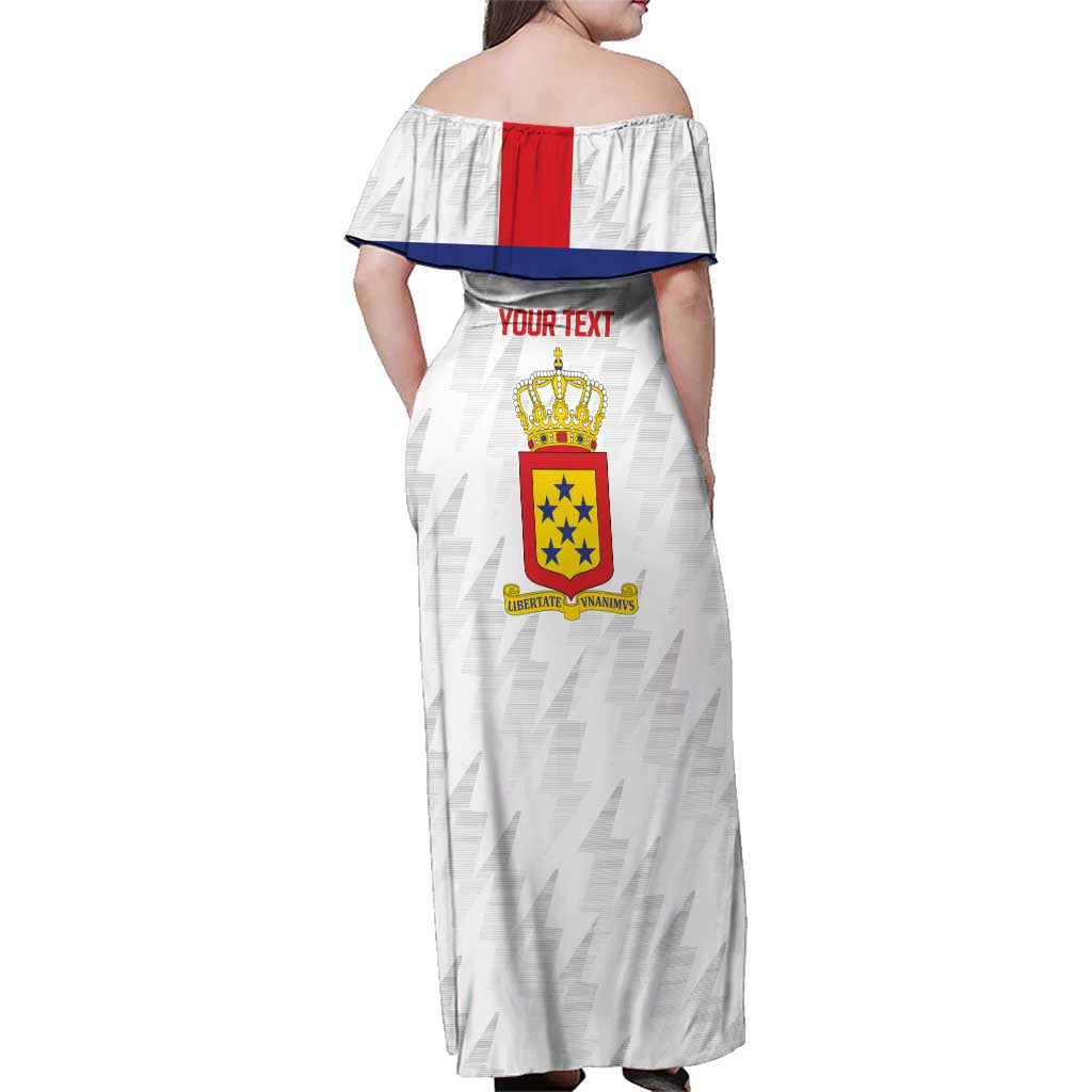 Personalized Nederlandse Antillen 1959-1986 Family Matching Off Shoulder Maxi Dress and Hawaiian Shirt Simple Flag Style - Wonder Print Shop
