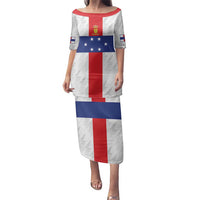Personalized Nederlandse Antillen 1959-1986 Family Matching Puletasi and Hawaiian Shirt Simple Flag Style - Wonder Print Shop