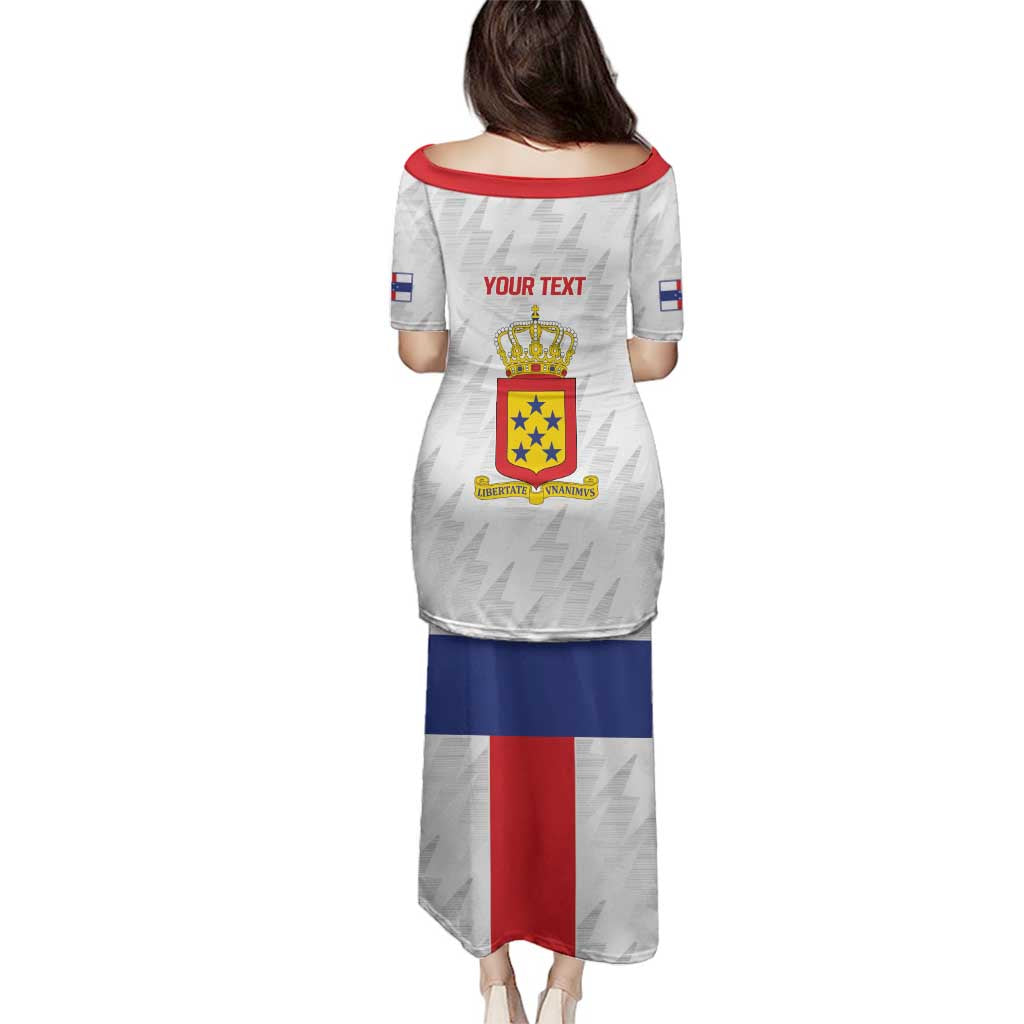 Personalized Nederlandse Antillen 1959-1986 Family Matching Puletasi and Hawaiian Shirt Simple Flag Style - Wonder Print Shop