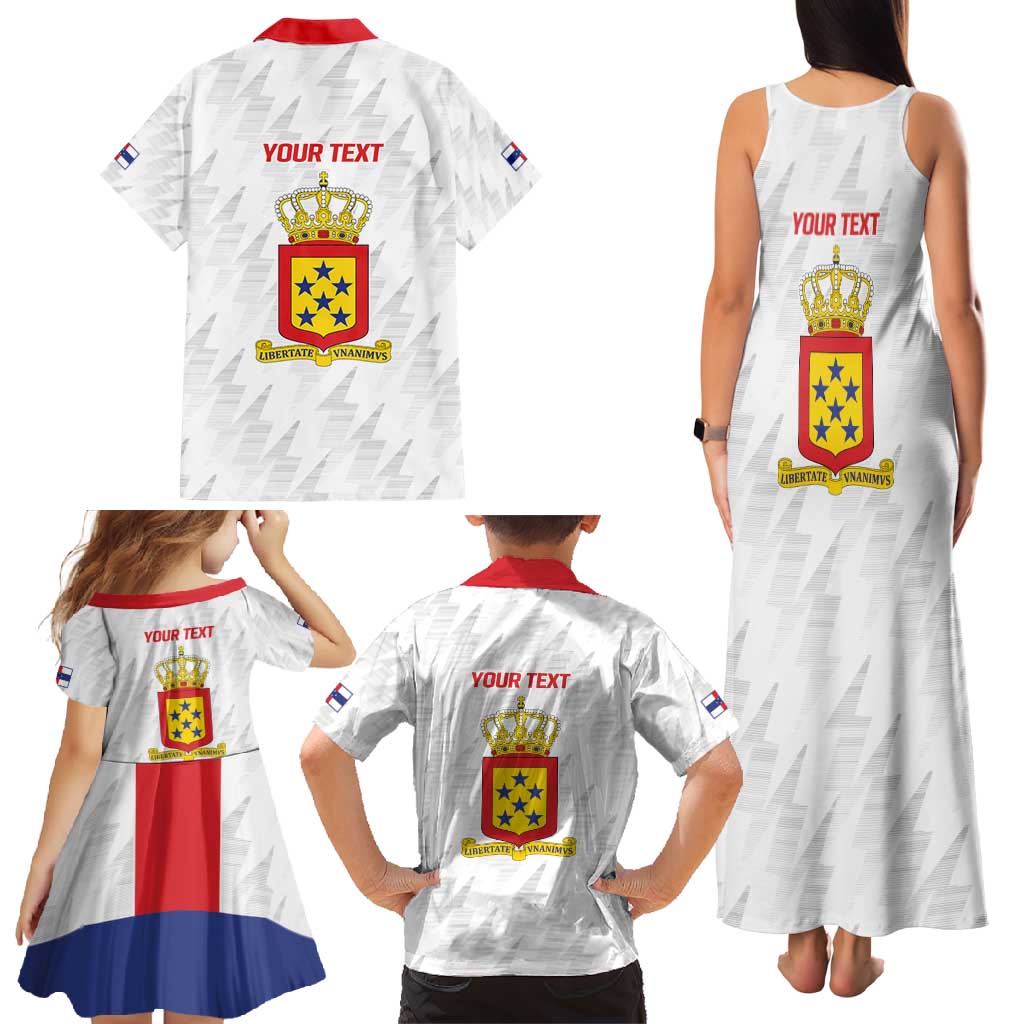 Personalized Nederlandse Antillen 1959-1986 Family Matching Tank Maxi Dress and Hawaiian Shirt Simple Flag Style - Wonder Print Shop