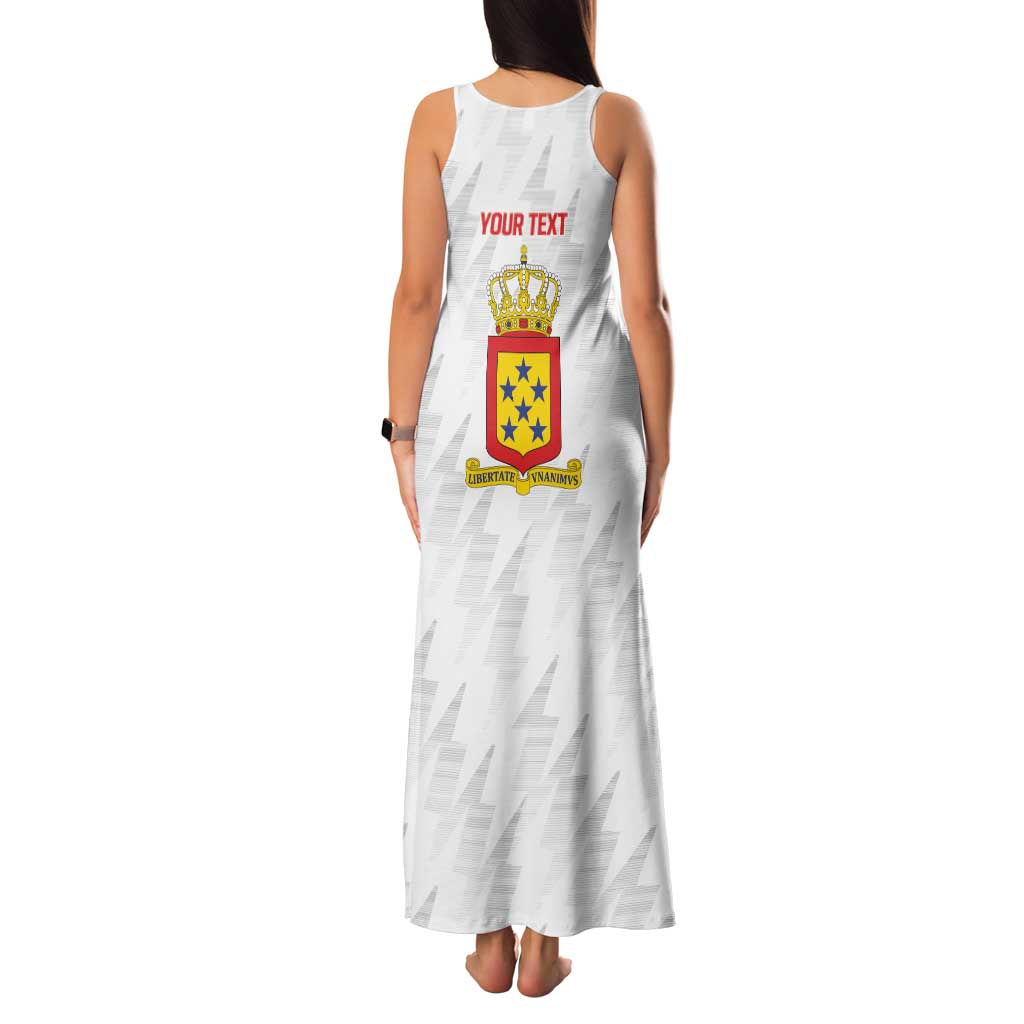 Personalized Nederlandse Antillen 1959-1986 Family Matching Tank Maxi Dress and Hawaiian Shirt Simple Flag Style - Wonder Print Shop