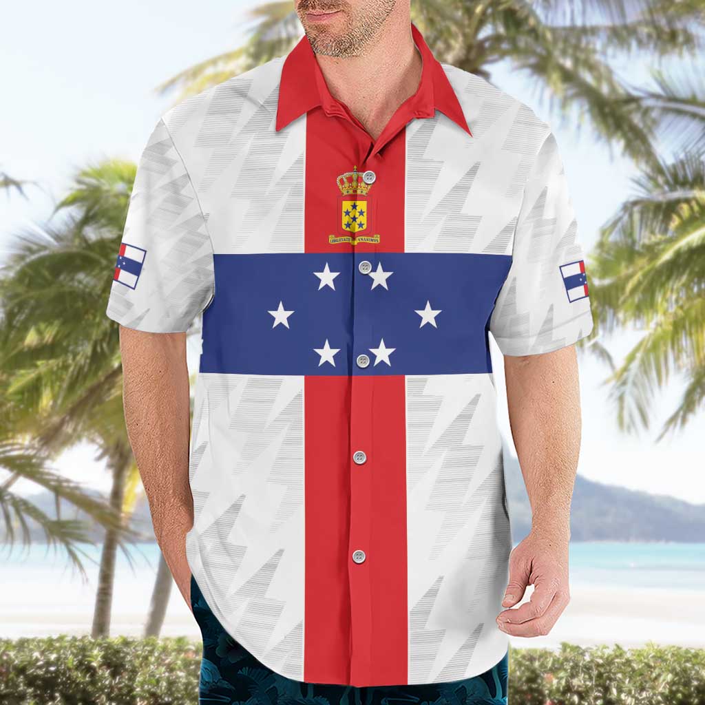 Personalized Nederlandse Antillen 1959-1986 Hawaiian Shirt Simple Flag Style - Wonder Print Shop