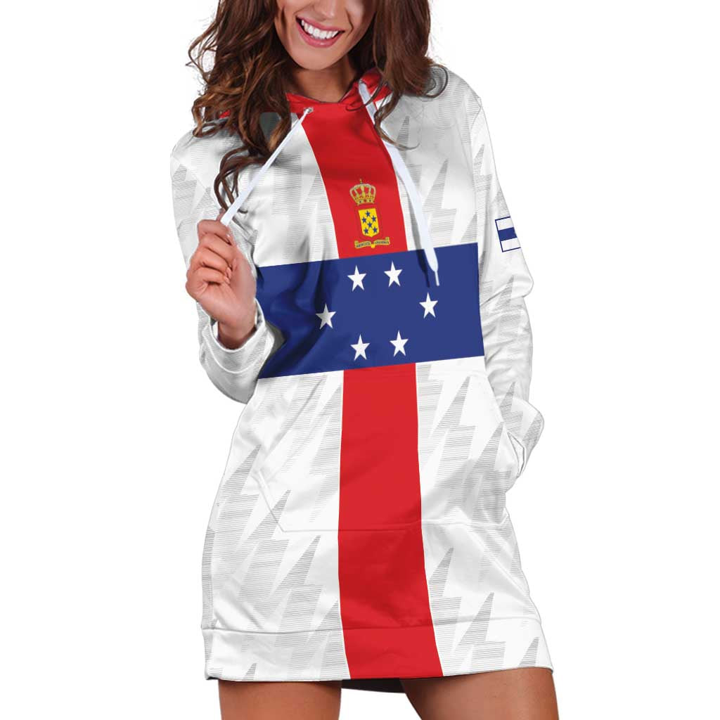 Personalized Nederlandse Antillen 1959-1986 Hoodie Dress Simple Flag Style - Wonder Print Shop