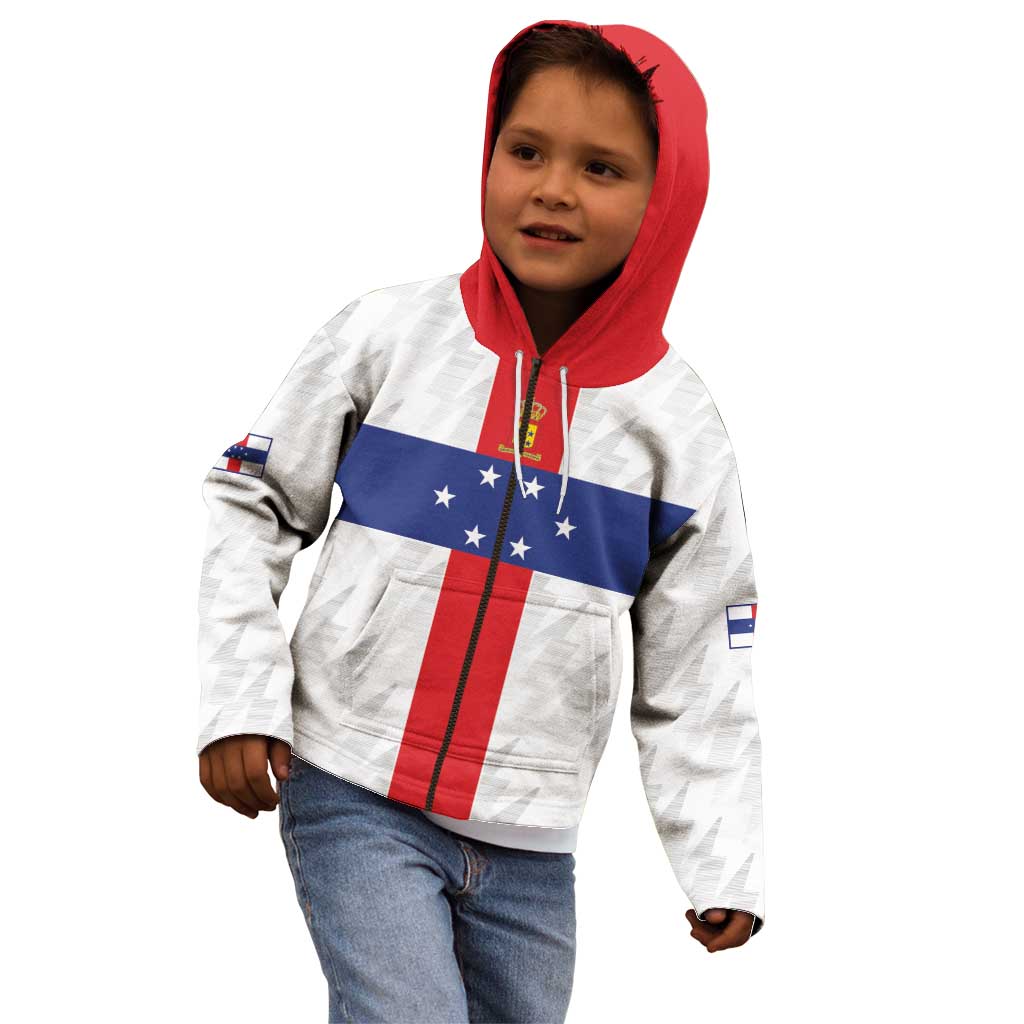 Personalized Nederlandse Antillen 1959-1986 Kid Hoodie Simple Flag Style - Wonder Print Shop