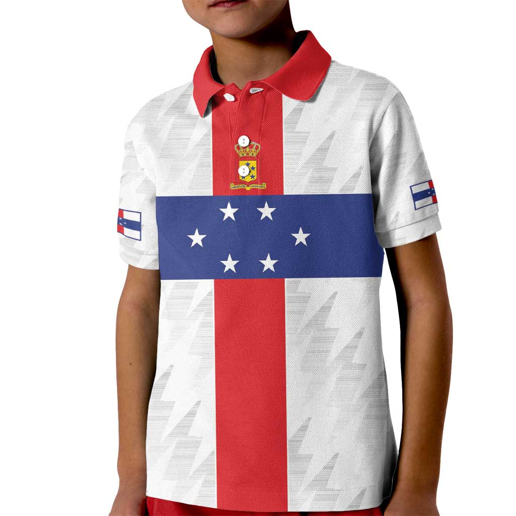Personalized Nederlandse Antillen 1959-1986 Kid Polo Shirt Simple Flag Style - Wonder Print Shop