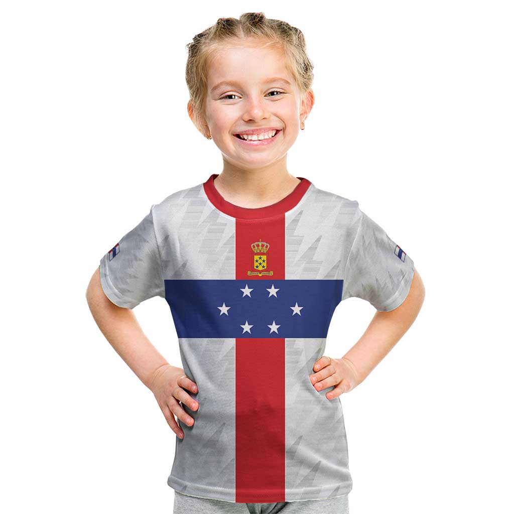 Personalized Nederlandse Antillen 1959-1986 Kid T Shirt Simple Flag Style - Wonder Print Shop