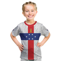 Personalized Nederlandse Antillen 1959-1986 Kid T Shirt Simple Flag Style - Wonder Print Shop