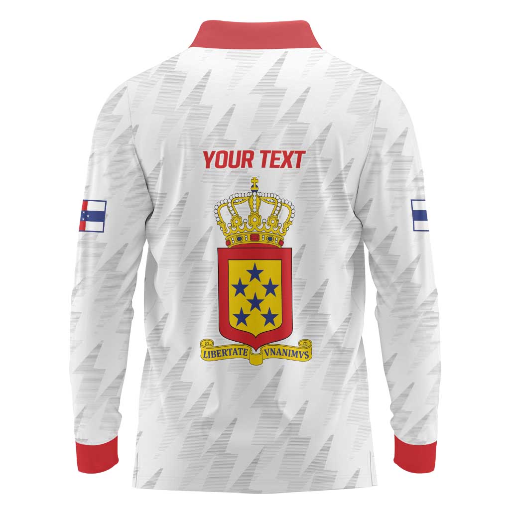 Personalized Nederlandse Antillen 1959-1986 Long Sleeve Polo Shirt Simple Flag Style - Wonder Print Shop