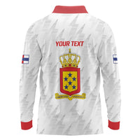 Personalized Nederlandse Antillen 1959-1986 Long Sleeve Polo Shirt Simple Flag Style - Wonder Print Shop