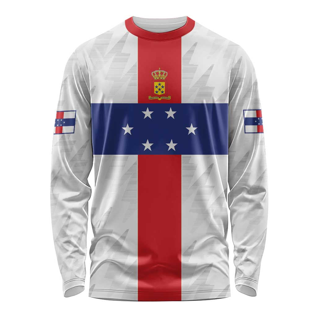 Personalized Nederlandse Antillen 1959-1986 Long Sleeve Shirt Simple Flag Style - Wonder Print Shop