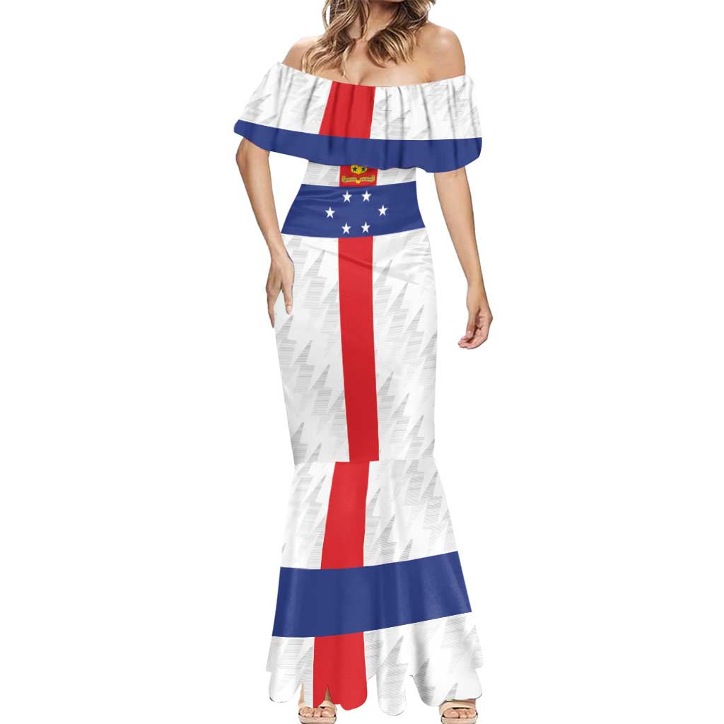 Personalized Nederlandse Antillen 1959-1986 Mermaid Dress Simple Flag Style - Wonder Print Shop