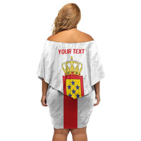 Personalized Nederlandse Antillen 1959-1986 Off Shoulder Short Dress Simple Flag Style - Wonder Print Shop