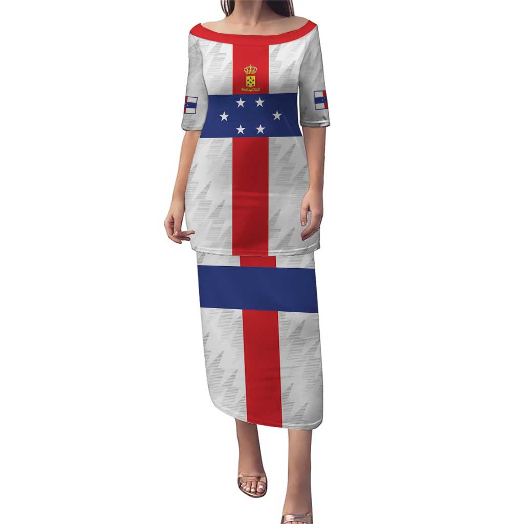 Personalized Nederlandse Antillen 1959-1986 Puletasi Simple Flag Style - Wonder Print Shop