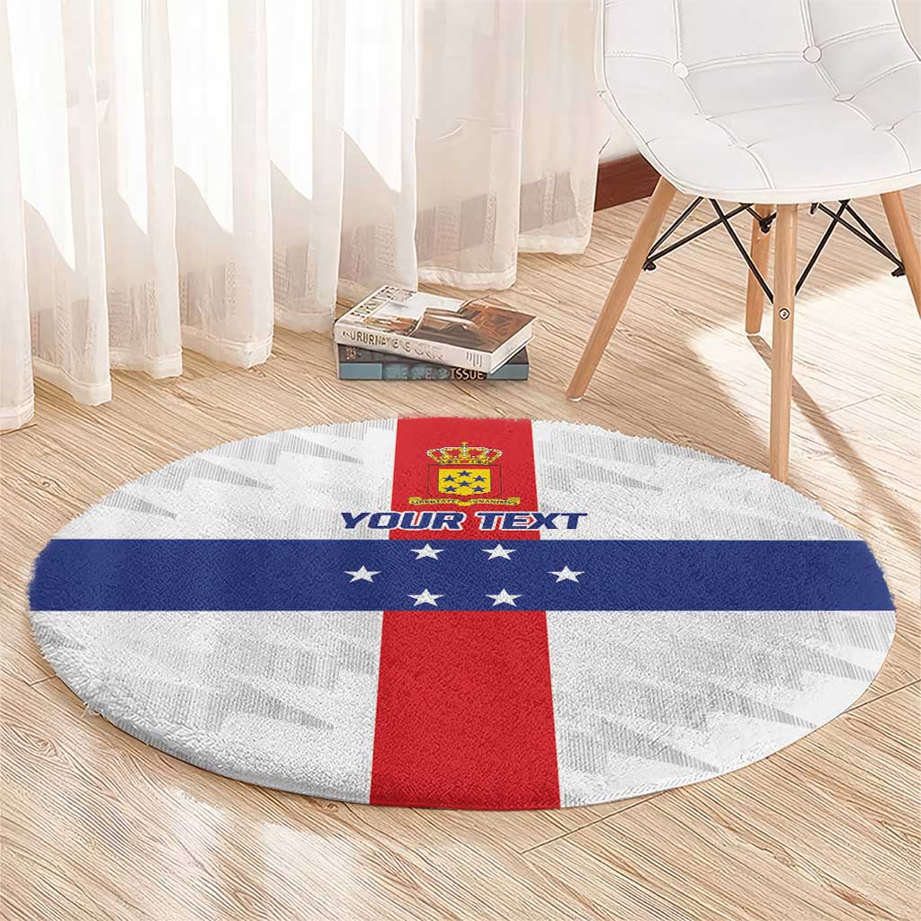 Personalized Nederlandse Antillen 1959-1986 Round Carpet Simple Flag Style - Wonder Print Shop