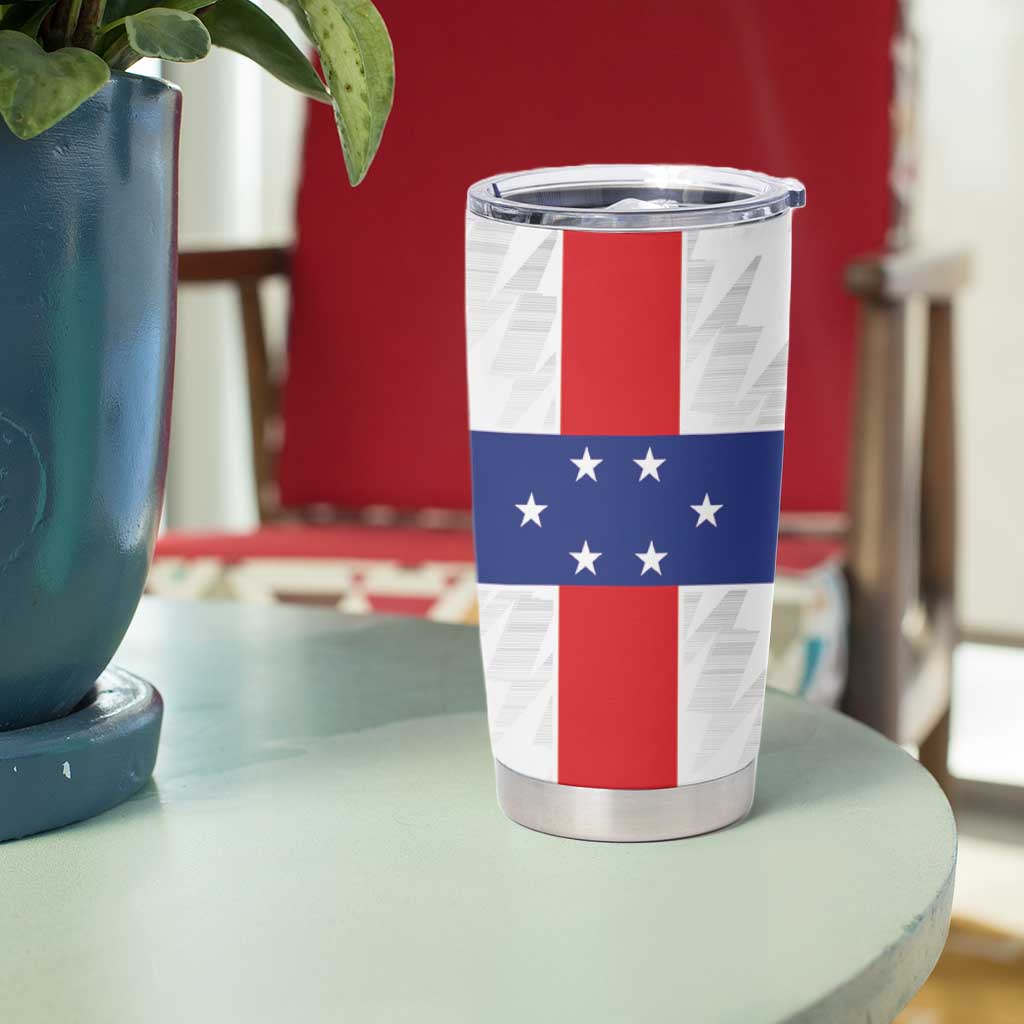 Personalized Nederlandse Antillen 1959-1986 Tumbler Cup Simple Flag Style - Wonder Print Shop