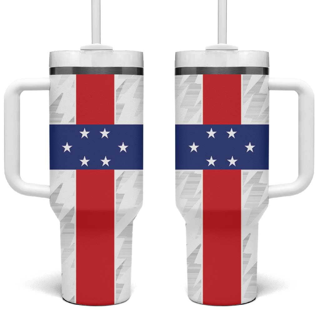 Personalized Nederlandse Antillen 1959-1986 Tumbler With Handle Simple Flag Style - Wonder Print Shop