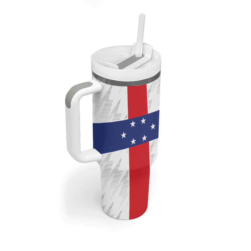 Personalized Nederlandse Antillen 1959-1986 Tumbler With Handle Simple Flag Style - Wonder Print Shop