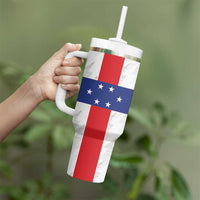 Personalized Nederlandse Antillen 1959-1986 Tumbler With Handle Simple Flag Style - Wonder Print Shop