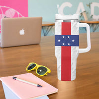 Personalized Nederlandse Antillen 1959-1986 Tumbler With Handle Simple Flag Style - Wonder Print Shop