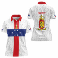 Personalized Nederlandse Antillen 1959-1986 Women Polo Shirt Simple Flag Style - Wonder Print Shop