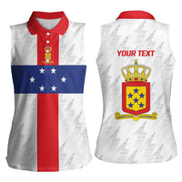 Personalized Nederlandse Antillen 1959-1986 Women Sleeveless Polo Shirt Simple Flag Style - Wonder Print Shop