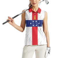 Personalized Nederlandse Antillen 1959-1986 Women Sleeveless Polo Shirt Simple Flag Style - Wonder Print Shop