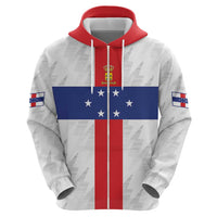 Personalized Nederlandse Antillen 1959-1986 Zip Hoodie Simple Flag Style - Wonder Print Shop