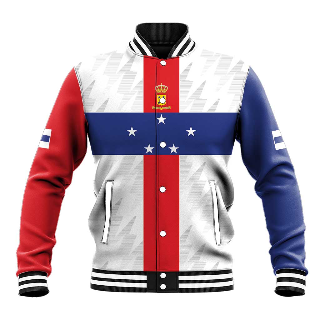 Personalized Nederlandse Antillen 1986-2010 Baseball Jacket Simple Flag Style - Wonder Print Shop