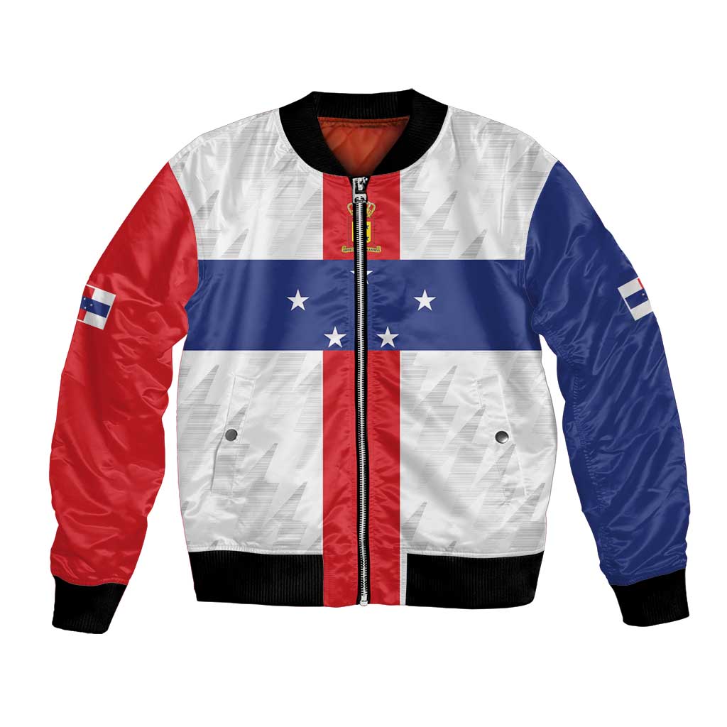 Personalized Nederlandse Antillen 1986-2010 Bomber Jacket Simple Flag Style - Wonder Print Shop