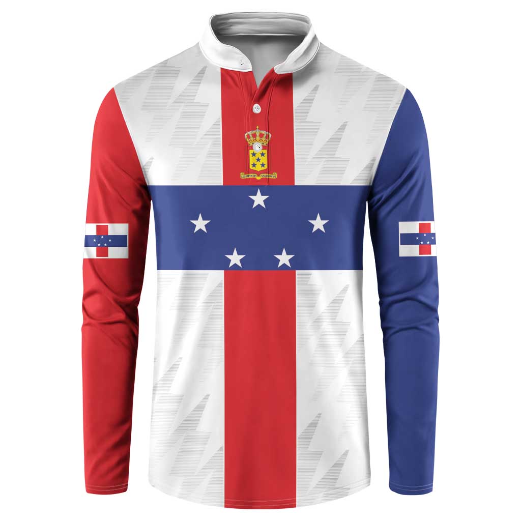 Personalized Nederlandse Antillen 1986-2010 Button Sweatshirt Simple Flag Style - Wonder Print Shop