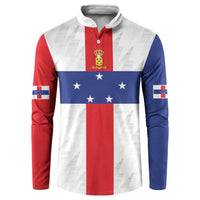 Personalized Nederlandse Antillen 1986-2010 Button Sweatshirt Simple Flag Style - Wonder Print Shop