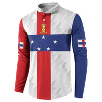 Personalized Nederlandse Antillen 1986-2010 Button Sweatshirt Simple Flag Style - Wonder Print Shop