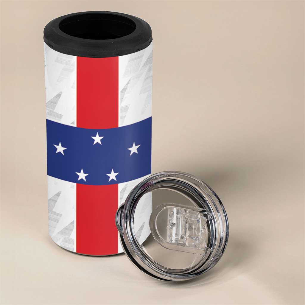 Personalized Nederlandse Antillen 1986-2010 4 in 1 Can Cooler Tumbler Simple Flag Style - Wonder Print Shop