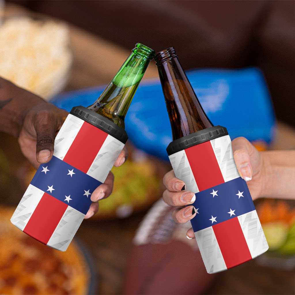 Personalized Nederlandse Antillen 1986-2010 4 in 1 Can Cooler Tumbler Simple Flag Style - Wonder Print Shop