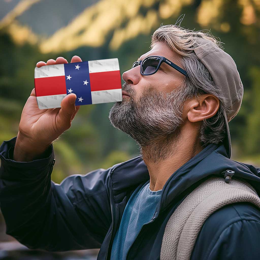 Personalized Nederlandse Antillen 1986-2010 4 in 1 Can Cooler Tumbler Simple Flag Style - Wonder Print Shop