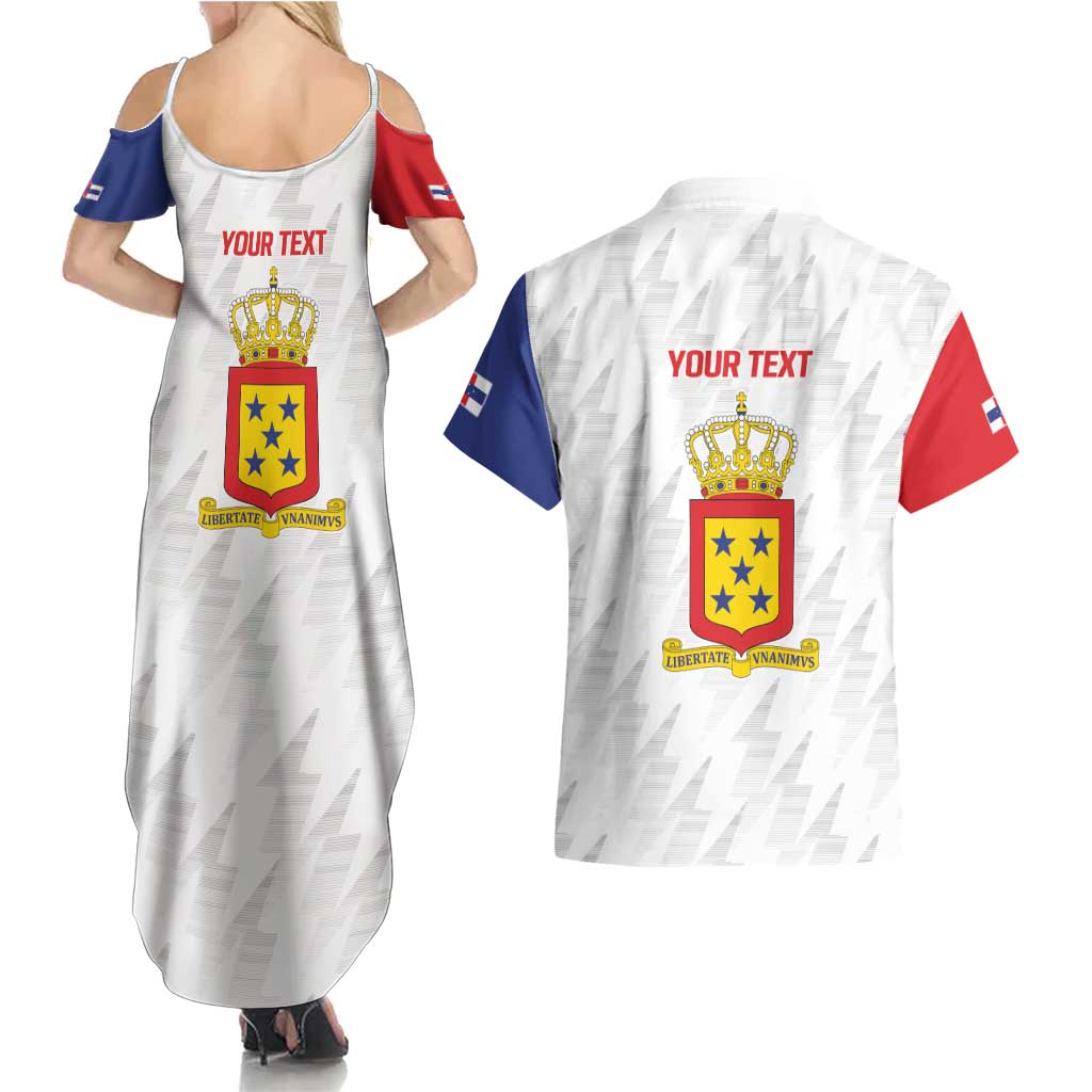 Personalized Nederlandse Antillen 1986-2010 Couples Matching Summer Maxi Dress and Hawaiian Shirt Simple Flag Style - Wonder Print Shop