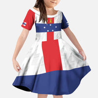 Personalized Nederlandse Antillen 1986-2010 Family Matching Off The Shoulder Long Sleeve Dress and Hawaiian Shirt Simple Flag Style - Wonder Print Shop
